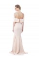 Affordable Stretch Crepe Nude Mermaid Off the Shoulder Long Wedding Party Dress UK