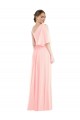 Affordable Soft Chiffon Pink A-Line One Shoulder Long Maxi Evening Dress UK