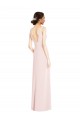 Affordable Stretch Crepe Pink A-Line V-Neck Long Semi Formal Evening Dress UK