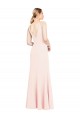 Affordable Stretch Crepe Pink A-Line V-Neck Long Sleeveless Evening Dress UK