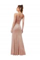 Affordable Stretch Velvet Pink Sheath One Shoulder Long Evening Dress UK