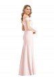 Affordable Stretch Crepe Pink Trumpet Off the Shoulder Long Sexy Evening Dress UK