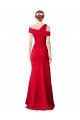 Affordable Stretch Crepe Red Mermaid Long Bridal Party Dress UK