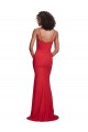 Affordable Stretch Crepe Red Mermaid Spaghetti Straps Long Wedding Party Dress UK