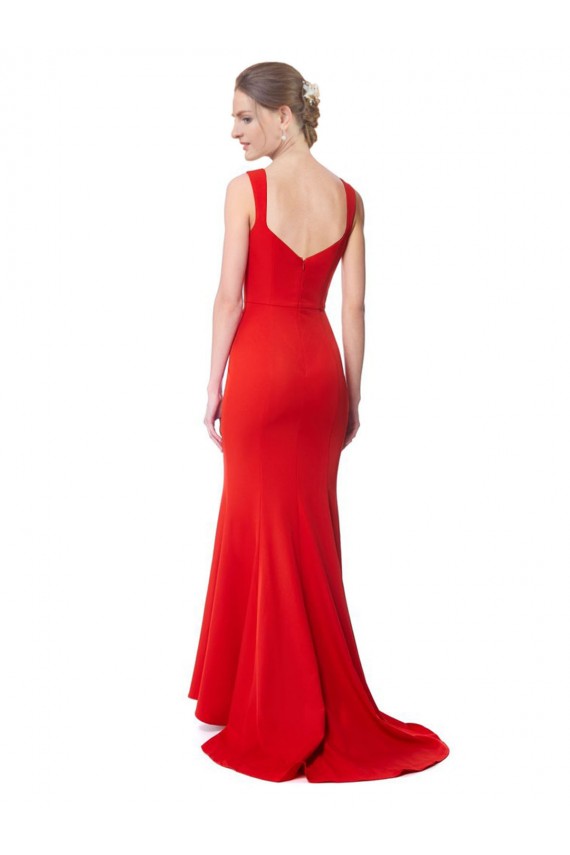 Affordable Stretch Crepe Red Mermaid Sweetheart Long Maxi Evening Dress UK