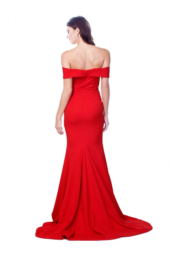 Affordable Stretch Crepe Red Mermaid Sweetheart Long Evening Dresses UK