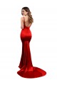 Affordable Stretch Satin Red Mermaid Sweetheart Long Sexy Wedding Party Dress UK