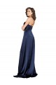 Affordable Silky Satin Sapphire A-Line Sweetheart Long Sexy Evening Dress UK