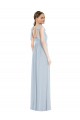 Affordable Soft Chiffon Sea Glass A-Line Spaghetti Straps Long Maxi Evening Dress UK