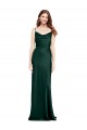 Affordable Stretch Satin Hunter Sheath Cowl Neck Long Wedding Party Dress UK