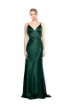 Affordable Stretch Satin Hunter Sheath Spaghetti Straps Long Evening Dress UK