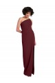 Affordable Stretch Crepe Burgundy Gold Sheath One Shoulder Long Evening Dress UK