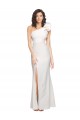 Affordable Stretch Crepe Ivory Sheath One Shoulder Long Wedding Party Dress UK