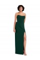 Affordable Stretch Crepe Midnight Green Sheath Scoop Neck Long Evening Dress UK