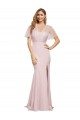 Affordable Stretch Crepe & Tulle Mauve Sheath One Shoulder Long Evening Dress UK