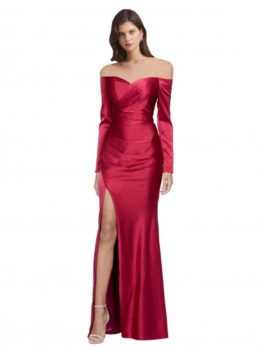 Affordable Stretch Satin Dark Red Sheath Sweetheart Long Evening Dress UK