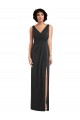 Affordable Spandex Black Sheath V-Neck Long Maxi Evening Dress UK