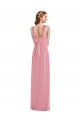 Affordable Soft Chiffon Skin Pink A-Line Halter Neck Long Maxi Evening Dress UK