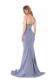 Affordable Stretch Crepe Smoke Blue Mermaid Sweetheart Long Evening Dress UK