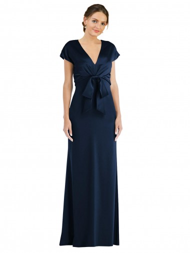 Affordable Stretch Crepe Dark Navy Trumpet Off the Shoulder Long Evening Dress UK