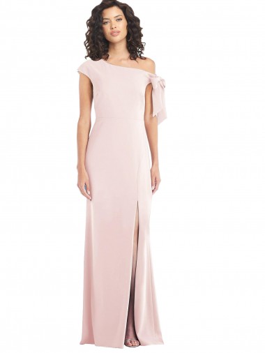 Affordable Stretch Crepe Pink Trumpet Off the Shoulder Long Maxi Evening Dress UK