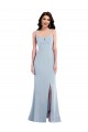 Affordable Stretch Crepe Light Sky Blue Trumpet Spaghetti Straps Long Maxi Evening Dresses UK