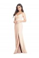 Affordable Stretch Crepe Nude Trumpet Spaghetti Straps Long Semi Formal Evening Dress UK