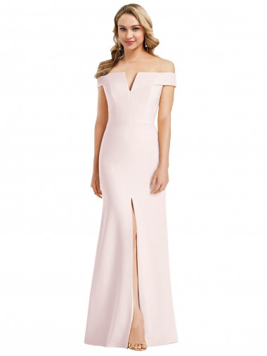 Affordable Stretch Crepe Pink Trumpet Off the Shoulder Long Sexy Evening Dress UK